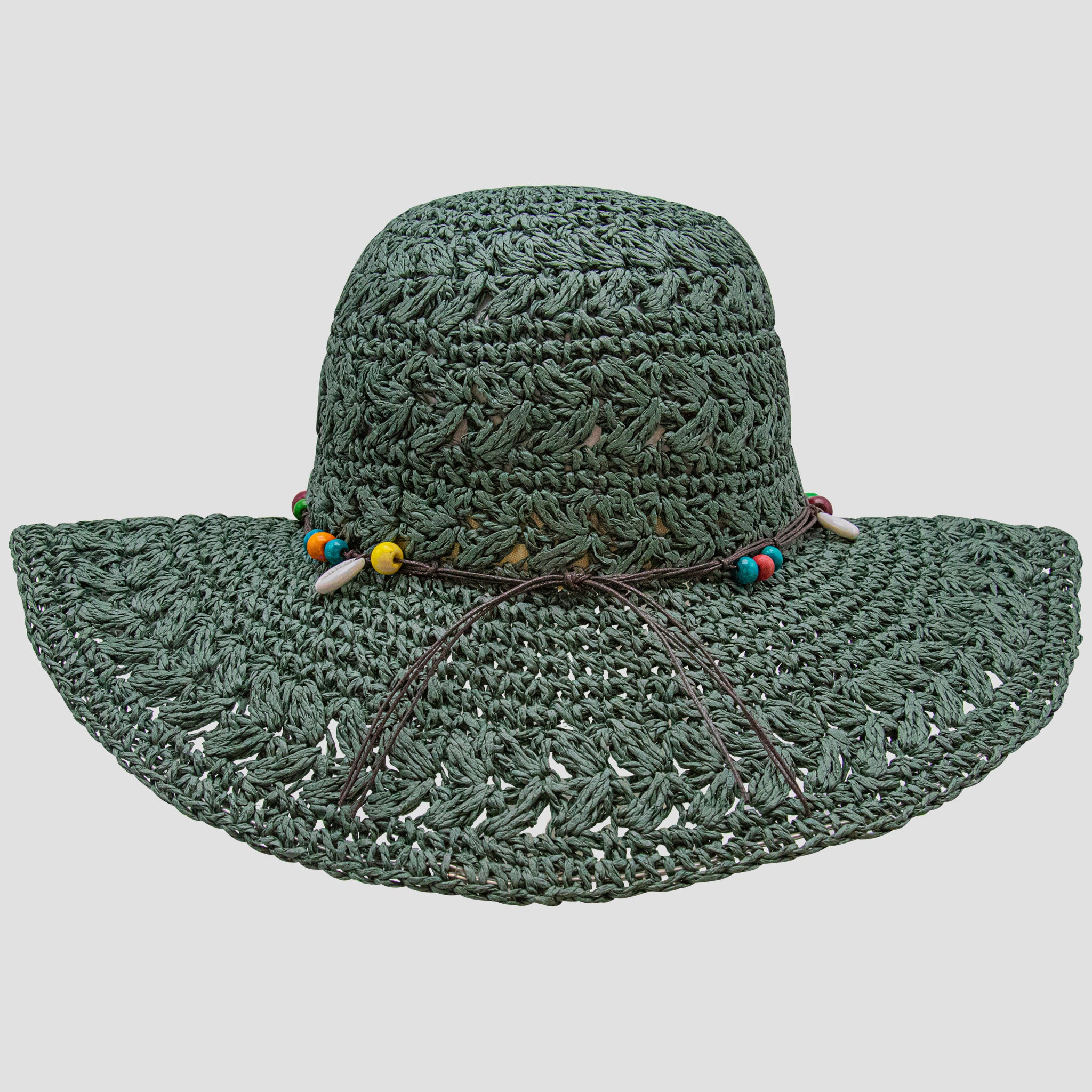 Handmade ladies sun hat with beautiful woven pattern & hatband