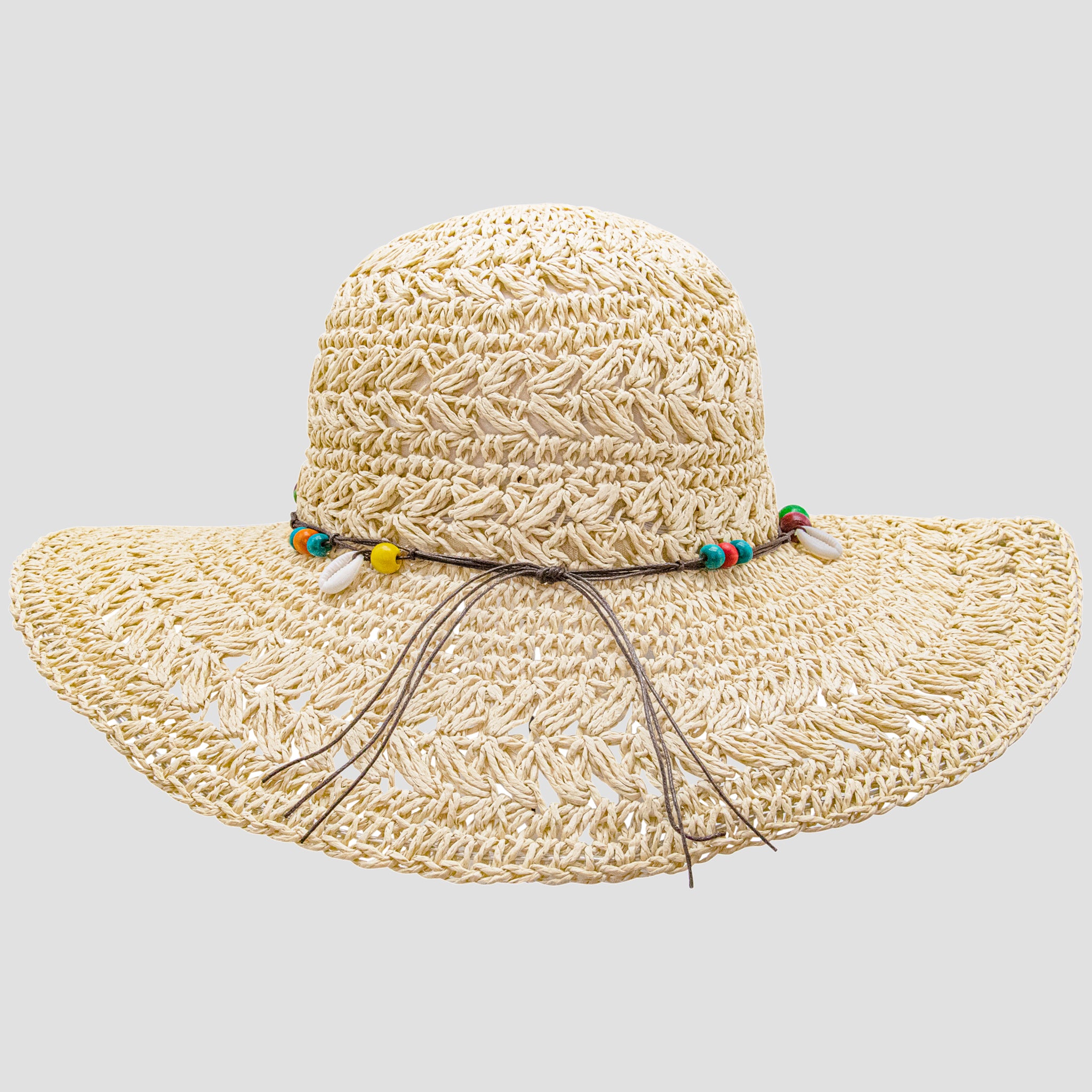 Handmade ladies sun hat with beautiful woven pattern & hatband