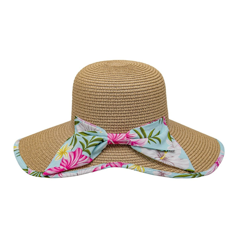 Sun hat with flowery bow and UV protection - order now